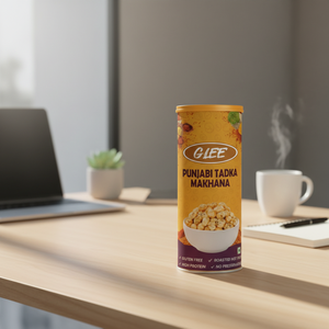 GLEE Spicy Punjabi Tadka Roasted Makhana (Nueces de Zorro) Sin Gluten, Alto en Proteínas, Envase de Plástico de 80g - Product Image 2