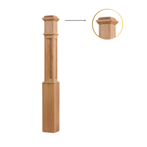 EFS Viet Nam usine de qualité supérieure 4091FP bois de peuplier boîte non finie Newel Post panneau plat détail bois massif pour escalier - Product Image 3