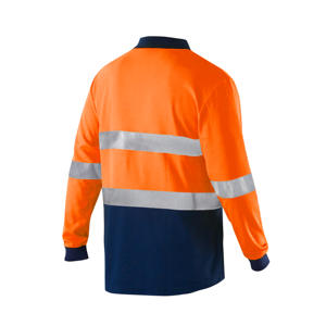 Camiseta Polo de Manga Larga Amarillo Alta Visibilidad, Ropa de Trabajo de Poliéster, Camisetas de Seguridad Reflectantes para Hombre - Product Image 5