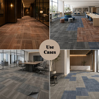 QIANQIAO Tapis de sol de luxe 100 % nylon ignifuge pour hôtel, 50x50cm, à boucles multi-niveaux, texturé 3D, avec support PVC, usage commercial intensif