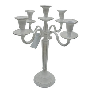 Bougie avec support de pilier à 5 bras avec dessus de table en nickel polonais décoratif maison hôtels bougeoir antique décoration de mariage - Product Image 3