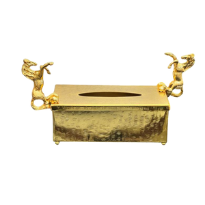 Handcrafted Premium Modern Rectangle Shape Gold Metal Eco-friendly Tissue <b>Storage</b> <b>Box</b> Exclusive Quality <b>Floral</b> Accent Hotel - Product Image 4
