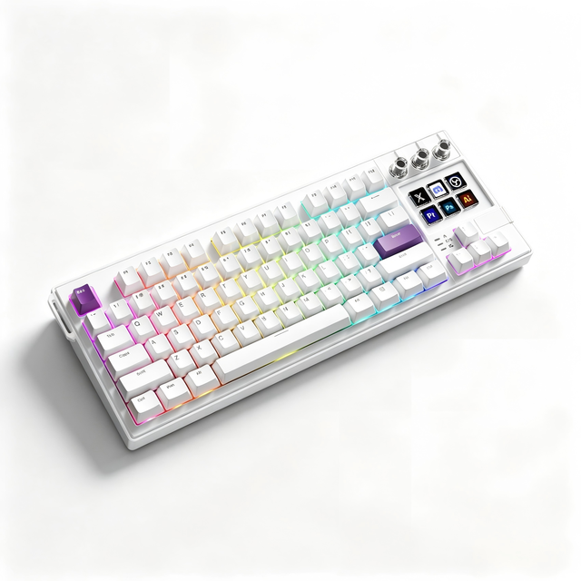 MiraBox K1Pro Mechanical Keyboard with 6 LCD Display Keys and 3 Multi-Function Knobs