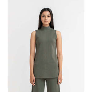 Ensemble côtelé sans manches pour femmes - Product Image 3