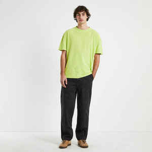 350 GSM T-shirt surdimensionné lourd Logo personnalisé T-shirt côtes col épais col montant T-shirt lourd de haute qualité pour hommes - Product Image 3