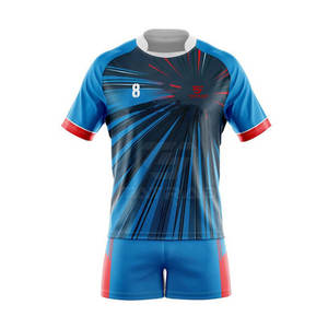 Meilleures ventes Ensembles de maillots de rugby confortables et respirants Haute qualité 100% polyester Manches courtes personnalisables Vente chaude Pas cher - Product Image 1