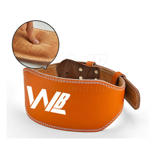 Gym Fitness Adult Weightlifting Belt Adjustable Custom Design Cowhide Non-Slip <b>Back</b> <b>Support</b> Heavy Duty - Product Image 6