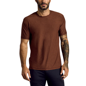 Camiseta Deportiva de Cuello Redondo para Hombre, Transpirable, con Diseño Sólido y Ajuste Atlético - Product Image 1