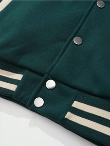 Chaqueta Bomber Estilo Universitario Auténtica, Unisex, de Lona, para Invierno, con Cuello Alto, Logotipo Frontal, Capucha, Secado Rápido, para Amantes del Streetwear - Product Image 3