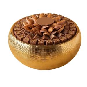 Handmade Natural Serving Bowl With Golden Base <b>Luxury</b> Decorative Dessert Candy Nut Snack Dish For Home Hotel Restaurant Decor - Product Image 6