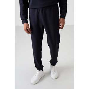 Ensemble de survêtement décontracté pour homme en coton bleu marine, épais, doux, texturé, coupe confortable avec motif imprimé - 85253 - Product Image 6