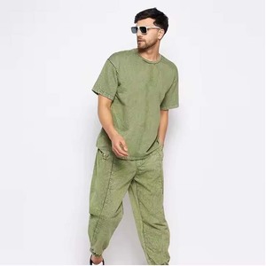 T-shirts pour hommes en coton léger à épaules tombantes Slim Fit Loose Fit Styles Col Impression personnalisée Motif Doff Style T-Shirt pour hommes - Product Image 2