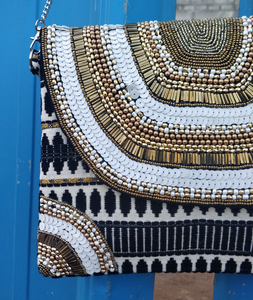 Magnifiquement brodé graines perles pochette femmes épaule suspendu sac de fête de mariage belle couleur sac à main par glowin fashion - Product Image 6