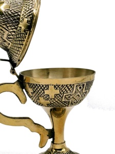 Incensario Ortodoxo Cristiano Bizantino Griego de Latón para Uso Aromático - Product Image 2