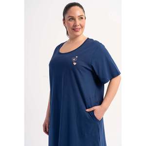 Tunique KADIN P.SUPREM BATTAL XXL à col rond, manches courtes, poches ovales - Bleu marine - Bleu marine - Product Image 2