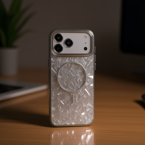 Étui de téléphone magnétique en TPU + PC texturé DAM Crystal Light Shadow pour téléphone de 6,8 pouces avec anneau magnétique embossé, coque de protection - Product Image 2