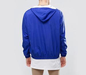 Chaquetas deportivas con capucha y media cremallera con logotipo personalizado para hombre, chaquetas cortavientos impermeables de poliéster para invierno para hombre al aire libre - Product Image 6