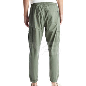Men's Casual Workout Jogger Trousers 100% Cotton Lightweight Flat Front Mid Waist Plain Dyed Nonwoven Weaving - Product Image 3