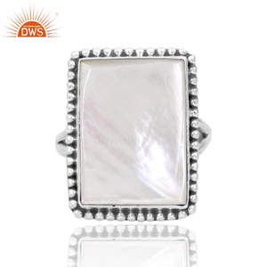 Bague antique en argent sterling 925 avec pierre précieuse naturelle en nacre, pour les fêtes, les festivals, meilleur fabricant de bijoux personnalisés - Product Image 2