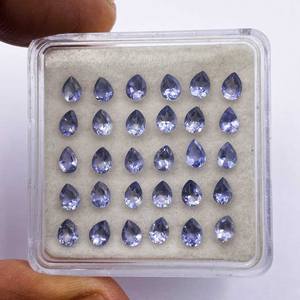 Iolite bleue naturelle de qualité AAA, taille poire, pierre précieuse en vrac 5-15 MM, vente en gros pour la fabrication de bijoux - Product Image 2