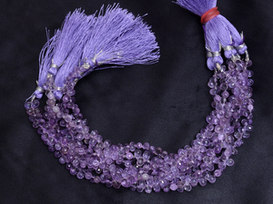 Améthyste rose naturelle 6x4mm perles à facettes en forme de larme briolette | 8 "brin | Perles de gouttes en vrac de pierres précieuses semi-précieuses d'améthyste - Product Image 5