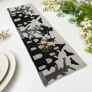 Camino de Mesa Bordado con Cuentas de 36 Pulgadas, Hecho a Mano para Decoración de Eventos de Lujo - Product Image 1