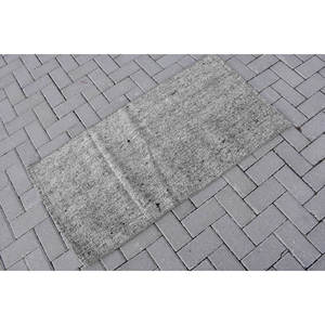 Alfombra de lana gris Vintage moderna de 2,2x4,1 pies hecha a mano de tejido plano Jacquard trenzado de látex con respaldo clásico rectángulo patrón de pasillo - Product Image 2