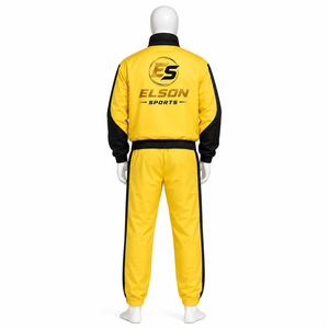Ensemble de survêtement jaune pour homme Elson Sports, manches longues, col rabattu, respirant, en polyester, deux pièces, pour l'automne - Product Image 2