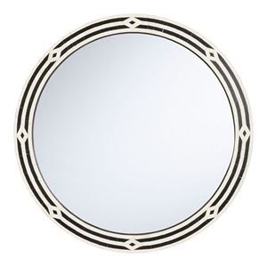 Marco de espejo de pared de resina y hueso redondo hecho a mano de alta calidad Marco de espejo de hueso decorativo precio al por mayor faizacraft - Product Image 2