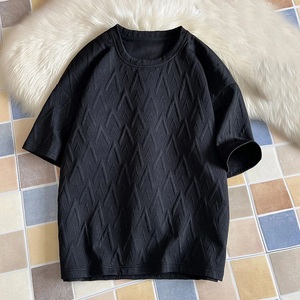 Haute qualité Streetwear surdimensionné manches tombantes poids lourd t-shirt broderie imprimé t-shirt hommes et femmes - Product Image 5