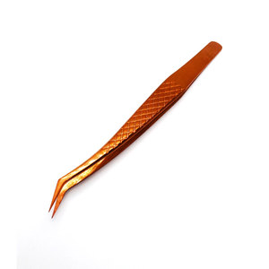 Pince à cils professionnelle en acier inoxydable de haute qualité OEM pointe pointue marque privée approvisionnement en beauté poignée d'extension de cils - Product Image 3