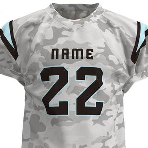 Ensemble d'uniformes de football américain personnalisés pour jeunes, unisexe, manches courtes, 100% polyester, imprimé, respirant, cousu, OEM - Product Image 5