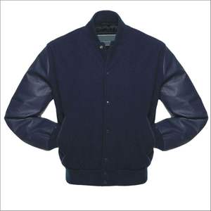 Chaqueta Varsity Personalizada de Invierno para Hombre, de Lana, Piel de Oveja, Cuero Genuino, con Logos Bordados, Parches y Etiquetas - Product Image 3