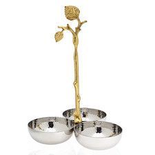 Modern Metal <b>3</b> Tier Serving Bowl Set Polished Finish Dishwasher Safe for Party Food Serving - Product Image 2