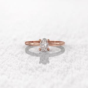1.5ct ทองคำ14K สำหรับผู้หญิงแหวนหมั้นเพชรรูปวงรีตัดรูปไข่เครื่องประดับสำหรับงานแต่งงานแบบโรแมนติกงานปาร์ตี้ชุบโรเดียมสีดำ - Product Image 5