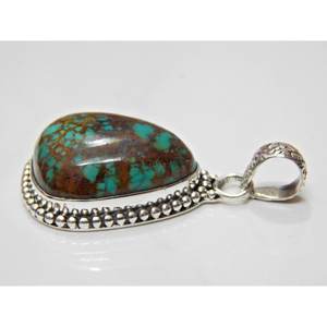 ทำด้วยมือ925เครื่องประดับเงินสเตอร์ลิงจี้เทอร์ควอยซ์ธรรมชาติจี้อัญมณีทรงหลังเบี้ยสำหรับผู้หญิงและผู้หญิงของขวัญที่มีเสน่ห์ - Product Image 3