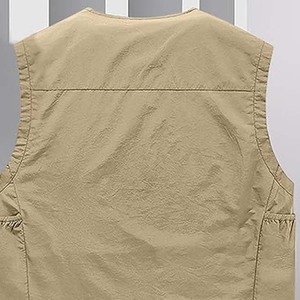 Veste respirante en gros sans manches hommes gilet veste utilitaire multi-poches coton Polyester hommes Cargo gilet travail hommes gilet - Product Image 5