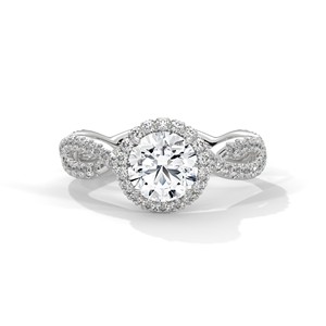Anillo Solitario con Halo Infinito de Moissanita de Corte Brillante Redondo de 1.0 ct, Plata de Ley 925, Anillo de Compromiso, Joyería Fina Hecha a Mano, Regalo - Product Image 3