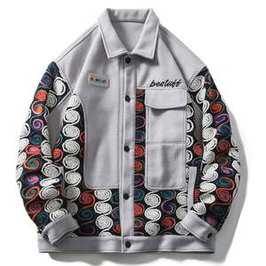 <b>Workout</b> Bomber <b>Jacket</b> Winter Coated Stand Collar Embroidered Logo Baseball Uniform Casual Custom Wholesale - Product Image 3