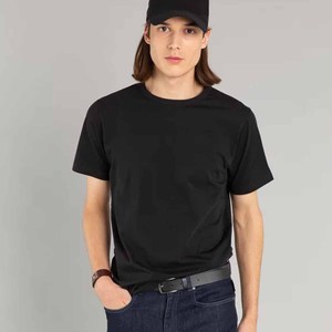 เสื้อยืดคอกลมแขนสั้นทรงปกติสำหรับผู้ชาย ผ้าฝ้าย 100% พิมพ์ลายโลโก้ สีฟ้าเข้ม ระบายอากาศได้ดี เป็นมิตรต่อสิ่งแวดล้อม - Product Image 3