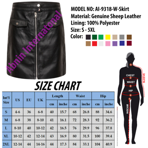 Vente chaude de haute qualité pakistanaise femmes jupe en cuir de mouton motif solide Mini longueur décontracté en plein air grande taille haut pour l'hiver - Product Image 6