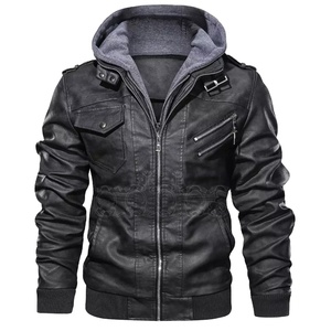Veste d'hiver décontractée pour homme avec col en fourrure Design zippé Véritable cuir de mouton fin Noir et marron quantité minimale de commande bas - Product Image 5