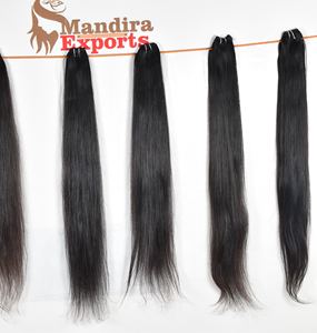 Extensiones de cabello virgen crudo alineado con cutícula Onda natural Sin tengle Paquetes de color negro Vendedores rectos Templo indio Humano - Product Image 5