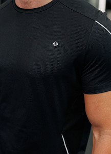 เสื้อยืด92% 8% โพลีเอสเตอร์อีลาสเทนน้ำหนักเบาระบายอากาศได้ดีดีไซน์ท่อทรงสลิมฟิตแต่งโลโก้ได้ตามต้องการ - Product Image 3