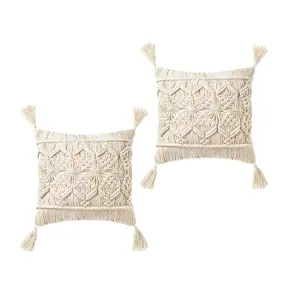 Macrame Cushion Cover Supplier And Manufacture By HHO Made in India For Low Price