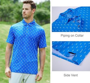 Camiseta de Golf para Hombre, Absorbe la Humedad, Secado Rápido, Estampada, Polo de Alto Rendimiento - Product Image 1