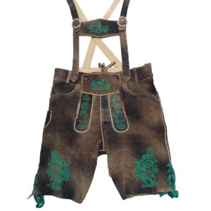 Lederhosen de cuero de cabra de alta calidad para hombre de primera calidad alemán bávaro Oktoberfest Trachten Casual High Street Style XS 6XL sólido - Product Image 1