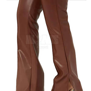 Vente directe d'usine nouveau Style de qualité supérieure pantalons en cuir pour femmes taille moyenne devant plat hiver adapté fabriqué au Pakistan - Product Image 5