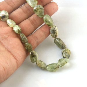 Perles lisses de préhnite naturelle, de 8x11 mm à 14x21 mm, perles de pierre précieuse préhnite verte, brin de 12 pouces, fabrication de bijoux, vente en gros - Product Image 2