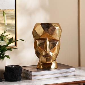 Escultura elegante de metal dorado de alta calidad Diseño único Acento artístico de lujo para interiores u oficinas modernas - Product Image 3